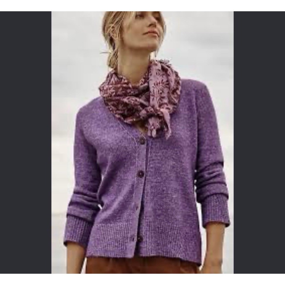 J. Jill Button Front Cardigan Sweater Lavender Purple Feminine Romantic Size XS
